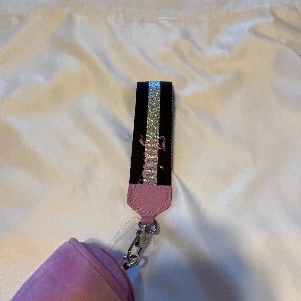 NWT Juicy Couture Lavender Velour Mini Bag Rhinestone Logo‎ Purple & Coin Bag